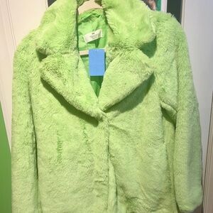 H&M Lime Green Teddy Jacket